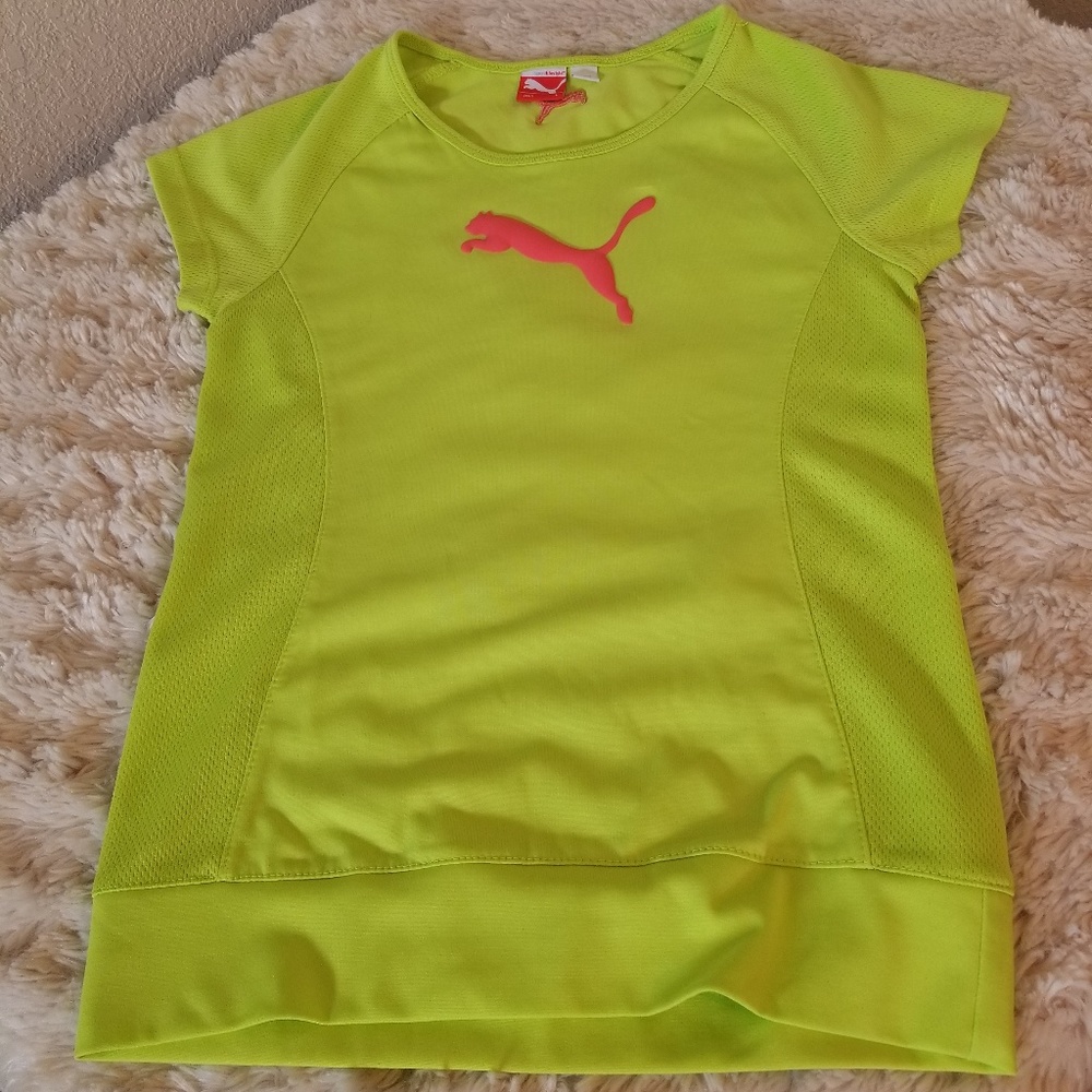 PUMA lime green workout t-shirt